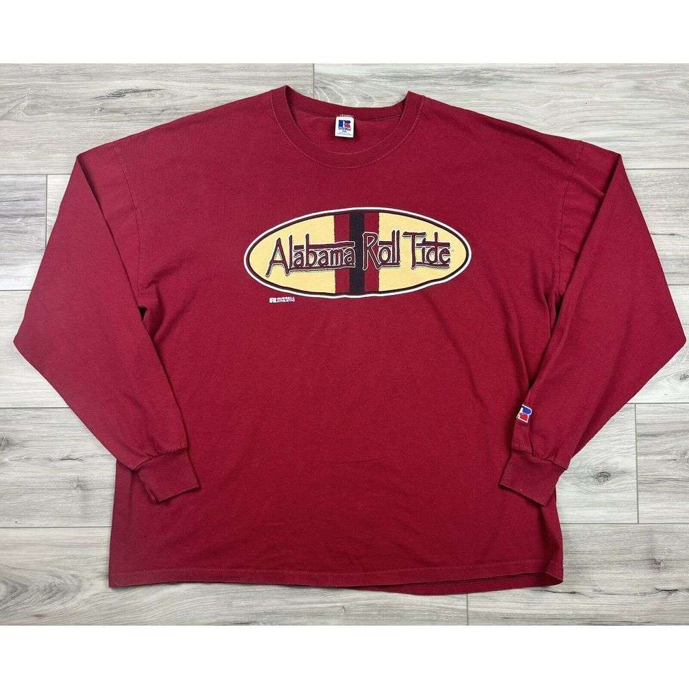 Vintage Russell Athletic Men's‎ Alabama Roll Tide L/S Shirt XXL Maroon USA Made